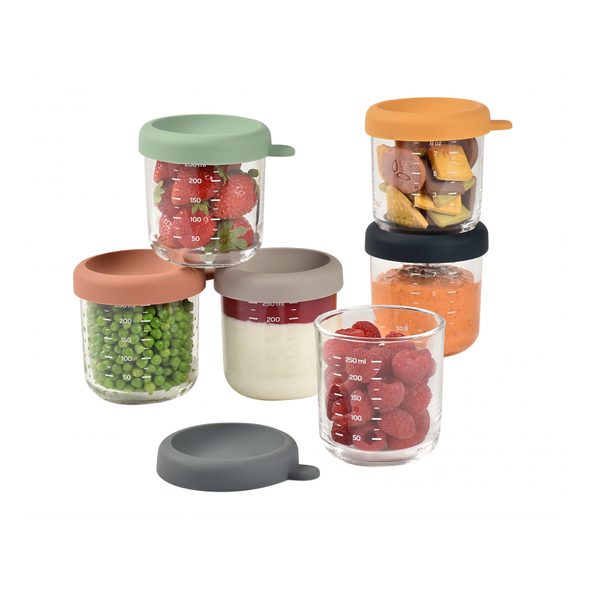 BEABA KELÍMKY NA JÍDLO SKLENĚNÉ 6X 250 ML SUNRISE - USKLADNĚNÍ JÍDLA - KRMENÍ