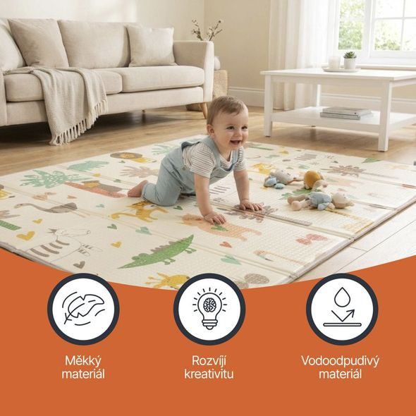 ZOPA MULTIFUNKČNÍ PĚNOVÁ SKLÁDACÍ PODLOŽKA OBOUSTRANNÁ 200X150 - HRACÍ PODLOŽKY NA ZEM - SPINKÁNÍ