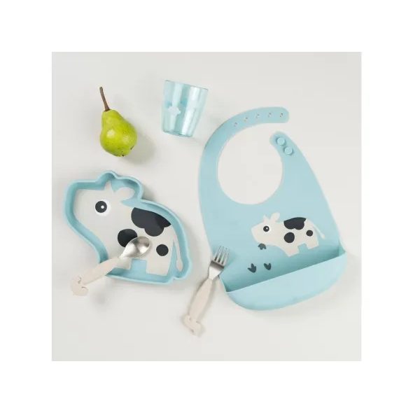 DONE BY DEER SILIKONOVÝ TALÍŘ STICK AND STAY DOTTI - MISKY, TALÍŘKY A PODLOŽKY - KRMENÍ