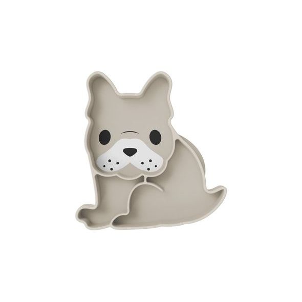 MELII SILIKONOVÝ DĚLENÝ TALÍŘEK S PŘÍSAVKOU - LUXE BULDOČEK - MISKY, TALÍŘKY A PODLOŽKY - KRMENÍ