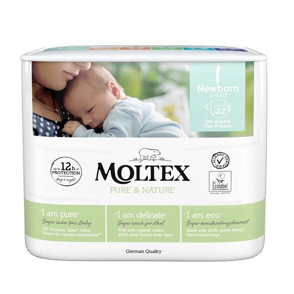 MOLTEX PURE&NATURE JEDNORÁZOVÉ PLENKY - JEDNORÁZOVÉ PLENY - VŠETKO NA PREBAĽOVANIE