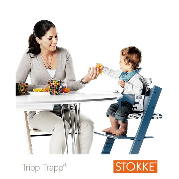 STOKKE® TRIPP TRAPP® MARBLE GREEN + POLŠTÁŘEK GLACIER GREEN - JÍDELNÍ ŽIDLIČKY DŘEVĚNÉ - KRMENÍ