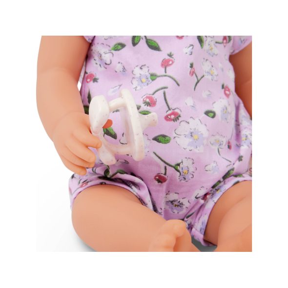 LULLA BABY PANENKA 35 CM V OVERALU S ČELENKOU FLORAL LILA - PANENKY - PRO DĚTI