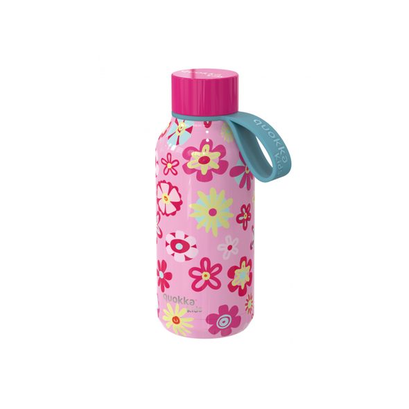 QUOKKA NEREZOVÁ TERMOLÁHEV SOLID KIDS S POUTKEM FLOWERS 330 ML - TERMOOBALY A TERMOSKY - KRMENÍ