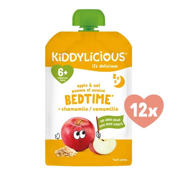 KIDDYLICIOUS OVOCNÁ KAPSIČKA NA DOBRÉ SPINKÁNÍ - JABLKO A OVES (12X100G) - KAPSIČKY - KRMENÍ