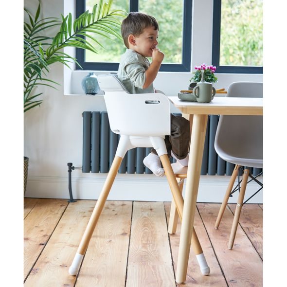 BABABING UNA WHITE / GREY - JÍDELNÍ ŽIDLIČKY DŘEVĚNÉ - KRMENÍ