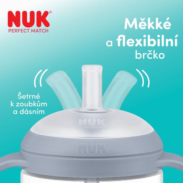 NUK PERFECT MATCH LAHVIČKA NA UČENÍ S BRČKEM PENGUIN 260 ML - KOJENECKÉ LAHVE - KRMENÍ