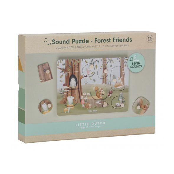 LITTLE DUTCH VKLÁDACÍ PUZZLE SE ZVUKEM FOREST FRIENDS - PUZZLE - PRO DĚTI