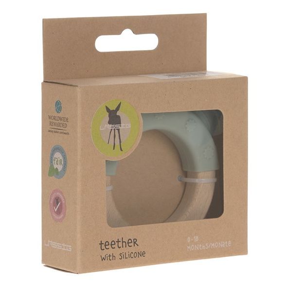 LÄSSIG TEETHER RING WOOD/SILICONE - KOUSÁTKA - PRO DĚTI