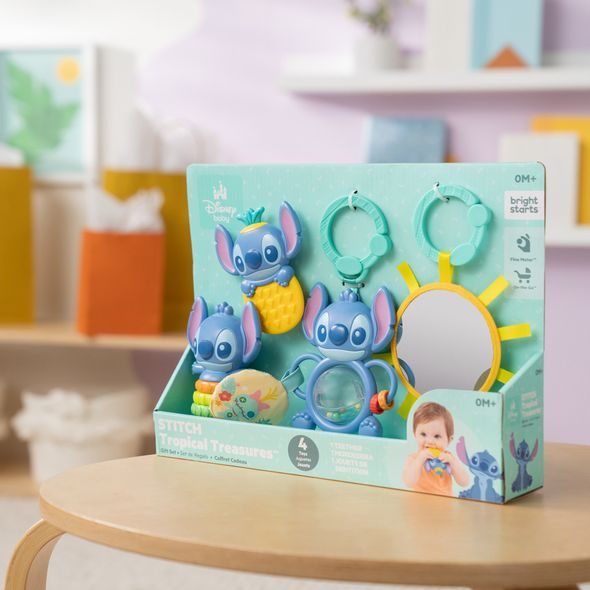 BRIGHT STARTS SADA DÁRKOVÁ MULTISENZORICKÁ STITCH TROPICAL TREASURES™, 3M+ - SENZORICKÉ HRAČKY - PRO DĚTI