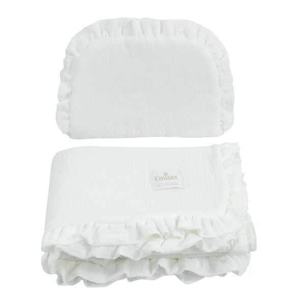 EMITEX SOUPRAVA DO KOČÁRKU MUŠELÍN WHITE - PEŘINKY DO KOČÁRKU - KOČÁRKY A PŘÍSLUŠENSTVÍ