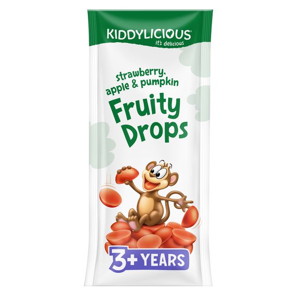 KIDDYLICIOUS OVOCNÉ ŽELÉ BONBÓNKY FRUITY DROPS - TYČINKY/SUŠENKY - KRMENÍ