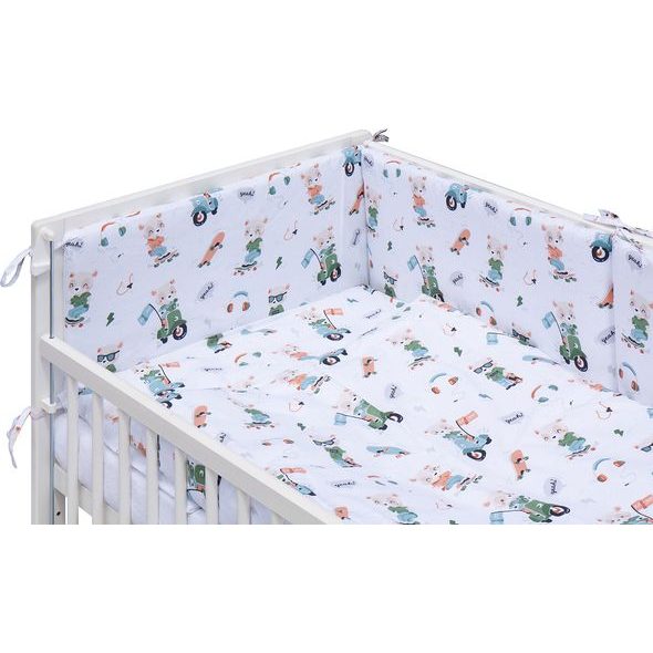 SCARLETT DĚTSKÁ POSTÝLKA S KOMPLETNÍ VÝBAVOU SCARLETT PEKO 120 X 60 CM - BÍLÁ - DŘEVĚNÉ POSTÝLKY - SPINKÁNÍ