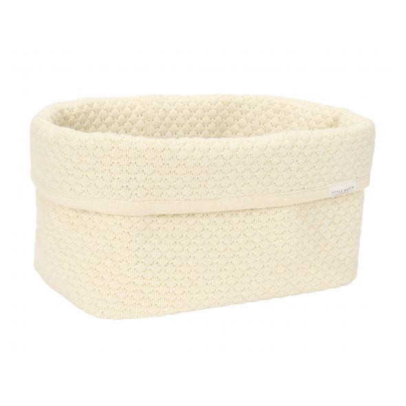 LITTLE DUTCH KOŠÍK PLETENÝ VELKÝ PURE SOFT WHITE - ORGANIZÉRY NA PŘEBALOVACÍ PULT - PŘEBALOVÁNÍ