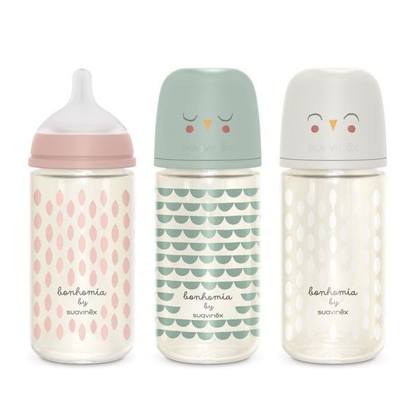 SUAVINEX SUAVINEX | LÁHEV SKLO BONHOMIA 240 ML FYZIOLOGICKÁ SX PRO +3 MF - KOJENECKÉ LAHVE - KRMENÍ