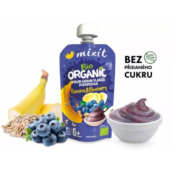 MIXIT BIO KAPSIČKA – BANÁN A BORŮVKA - DO TAŠKY NA VYCHÁZKU - PRO MAMINKY