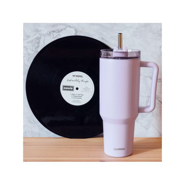 QUOKKA NEREZOVÝ TERMOHRNEK S BRČKEM STREAM PURPLE 1200 ML - TERMOOBALY A TERMOSKY - KRMENÍ