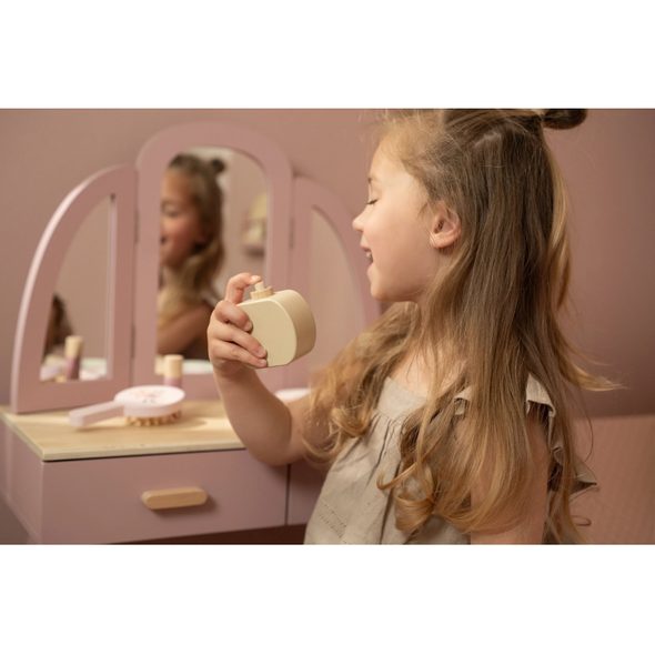 LITTLE DUTCH TOALETNÍ STOLEK S ŽIDLIČKOU DŘEVĚNÝ PINK - LITTLE DUTCH - PRO DĚTI
