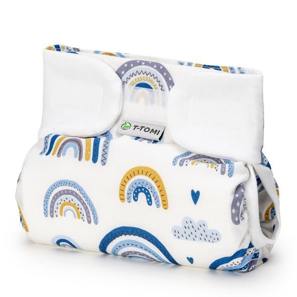 T-TOMI ORTOPEDICKÉ ABDUKČNÍ KALHOTKY - SUCHÝ ZIP BLUE RAINBOW (3-6KG) - PLENKOVÉ KALHOTKY - PŘEBALOVÁNÍ