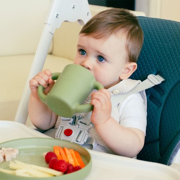 INTERBABY JÍDELNÍ SET SILIKONOVÝ - ZELENÝ - MISKY, TALÍŘKY A PODLOŽKY - KRMENÍ