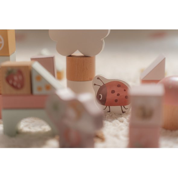 LITTLE DUTCH KOSTKY DŘEVĚNÉ 50 KS V TUBĚ FAIRY GARDEN - KOSTKY - PRO DĚTI