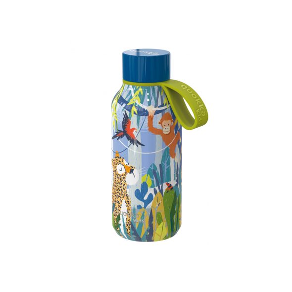 QUOKKA NEREZOVÁ TERMOLÁHEV SOLID KIDS S POUTKEM JUNGLE 330 ML - TERMOOBALY A TERMOSKY - KRMENÍ