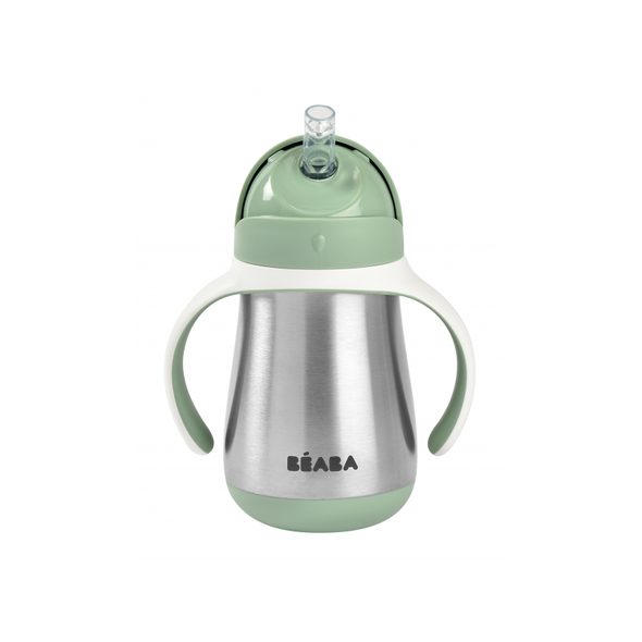BEABA HRNEK TERMOIZOLAČNÍ S BRČKEM NEREZ 250ML SAGE GREEN - TERMOOBALY A TERMOSKY - KRMENÍ