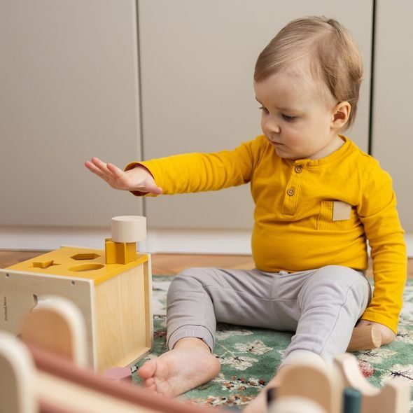 PETITE&MARS HRAČKA DŘEVĚNÁ TŘÍDÍCÍ GRAVITY WOOD OF MARS 12M+ COSMIC BLUE - MOTORICKÉ A HRY - PRO DĚTI