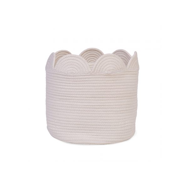 CHILDHOME KOŠ NA HRAČKY KVĚTINA OFF WHITE 30X30X30 CM - BOXY NA HRAČKY - SPINKÁNÍ