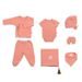 FUNNABABY MUŠELÍNOVÝ NOVOROZENECKÝ SET 8 DÍLNÝ CORAL PINK VEL. 0 - 3 M. - SOUPRAVY - PRO DĚTI