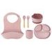 MOMI DĚTSKÝ SILIKONOVÝ JÍDELNÍ SET MOMI AMI RŮŽOVÝ - MISKY, TALÍŘKY A PODLOŽKY - KRMENÍ