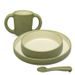 INTERBABY JÍDELNÍ SET SILIKONOVÝ - ZELENÝ - MISKY, TALÍŘKY A PODLOŽKY - KRMENÍ