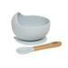 INTERBABY MISKA SILIKONOVÁ + LŽIČKA SILIKONOVÁ - MODRÁ - MISKY, TALÍŘKY A PODLOŽKY - KRMENÍ