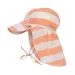 LÄSSIG SPLASH SUN PROTECTION FLAP HAT BLOCK STR.MILKY/PEACH 7-18M - ČEPIČKY A KLOBOUČKY - PRO DĚTI