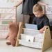 3 SPROUTS OBOUSTRANNÝ STOJAN NA KNÍŽKY GINGHAM BEIGE - DEKORACE A POLIČKY - SPINKÁNÍ
