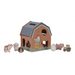 LITTLE DUTCH DOMEK S VKLÁDACÍMI TVARY DŘEVĚNÝ FARMA - DŘEVĚNÉ HRAČKY - PRO DĚTI