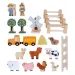 ZOPA DŘEVĚNÁ PŘENOSNÁ AKTIVITY FARMA - DOMEČKY A FIGURKY - PRO DĚTI