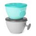 SKIP HOP MISKY S VÍKEM A DRŽÁKEM EASY GRAB GREY, TEAL 2 X 240ML, 3M+ - MISKY, TALÍŘKY A PODLOŽKY - KRMENÍ
