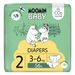 MOOMIN BABY 2 NEWBORN 3–6 KG (168 KS), MĚSÍČNÍ BALENÍ EKO PLEN + KOŠ ZDARMA - JEDNORÁZOVÉ PLENY - PŘEBALOVÁNÍ