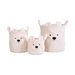 CHILDHOME KOŠ NA HRAČKY TEDDY OFF WHITE 30X30X30 CM - BOXY NA HRAČKY - SPINKÁNÍ