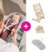 STOKKE® TRIPP TRAPP® + NOVOROZENECKÁ SADA + BABY SET ZVÝHODNĚNÁ SADA - JÍDELNÍ ŽIDLIČKY DŘEVĚNÉ - KRMENÍ