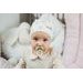 ENIE BABY DĚTSKÁ ČEPICE 3-6M FLOWERS CREME - ČEPIČKY A KLOBOUČKY - PRO DĚTI