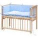 SCARLETT DĚTSKÁ POSTÝLKA BABY PŘÍRODNÍ S KOMPLETNÍ VÝBAVOU MÉĎA MODRÁ 90X41 CM - DŘEVĚNÉ POSTÝLKY - SPINKÁNÍ