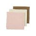 MEYCO MUŠELÍNOVÉ PLENY 3-BALENÍ - OFFWHITE/SOFT PINK/TOFFEE - LÁTKOVÉ PLENY SKLÁDANÉ - PŘEBALOVÁNÍ