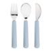 LÄSSIG CUTLERY WITH SILICONE HANDLE 3PCS HAPPY RASCALS SMILE SKY BLUE - LŽIČKY A PŘÍBORY - KRMENÍ