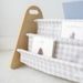 3 SPROUTS OBOUSTRANNÝ STOJAN NA KNÍŽKY GINGHAM BEIGE - DEKORACE A POLIČKY - SPINKÁNÍ