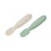 BEABA PRVNÍ TRÉNOVACÍ LŽIČKY SILIKONOVÉ SAGE GREEN / VELVET GREY - LŽIČKY A PŘÍBORY - KRMENÍ