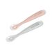 BEABA PRVNÍ LŽIČKA SILIKONOVÁ 2KS S POUZDREM OLD PINK - LŽIČKY A PŘÍBORY - KRMENÍ