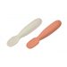 BEABA PRVNÍ TRÉNOVACÍ LŽIČKY SILIKONOVÉ TERRACOTTA / VELVET GREY - LŽIČKY A PŘÍBORY - KRMENÍ