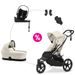 CYBEX SET 6V1 AVI SPIN 2025 + COT S + CLOUD G PLUS + BASE G + ADAPTÉRY - TROJKOMBINACE - KOČÁRKY A PŘÍSLUŠENSTVÍ